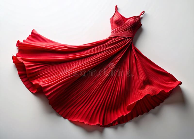 Rochie captivantă plisată roșie O declarație de modă atemporală pe un fundal alb curat Eleganță fără efort într-un royalty free illustration