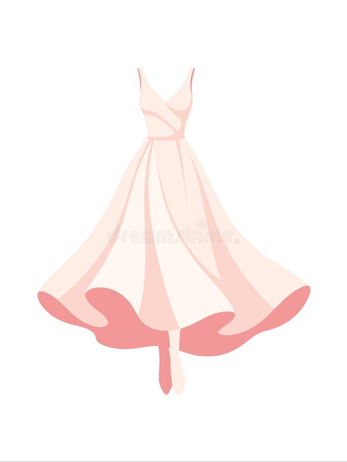 Rochie elegantă cu flux Concept vestimentar de moda pentru femei royalty free illustration