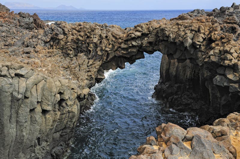 Rock arc at Graciosa Island, Canary Islands, Spain