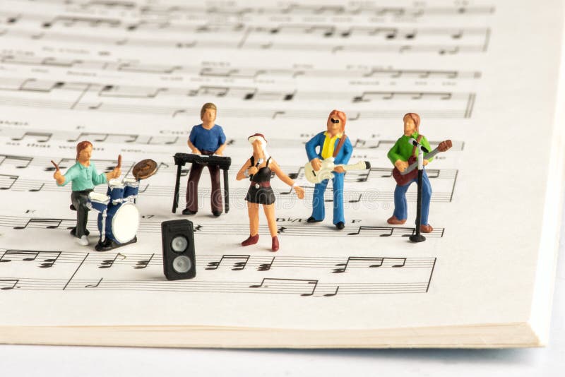 Rock band miniature people stock images Rock band miniature people stock images