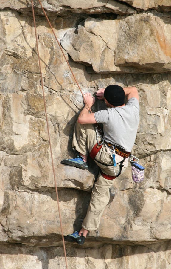 Rock climbing man stock image. Image of adrenaline, back - 1947991