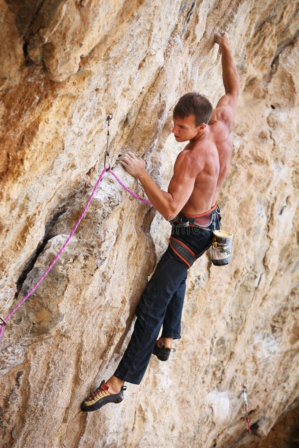 Rock Climber on a Face of a Cliff Stock Image Image of active, people 38117477