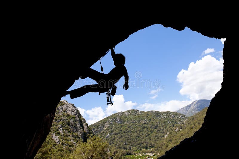 Rock climber silhouette stock photography Rock climber silhouette stock photography