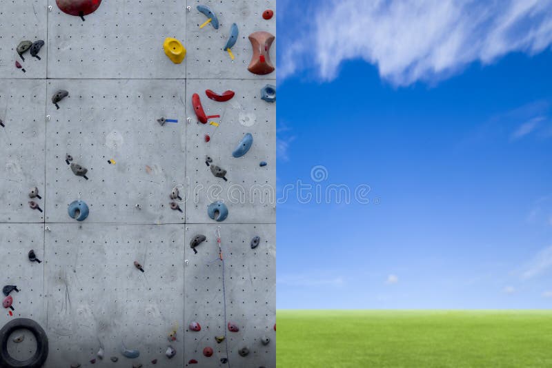 Rock Climbing on an Artificial Wall Stock Image Image of climb, sport