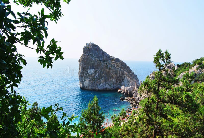 In the photo - the Diva rock. It is located in the Crimea, Simeiz. In the photo - the Diva rock. It is located in the Crimea, Simeiz.