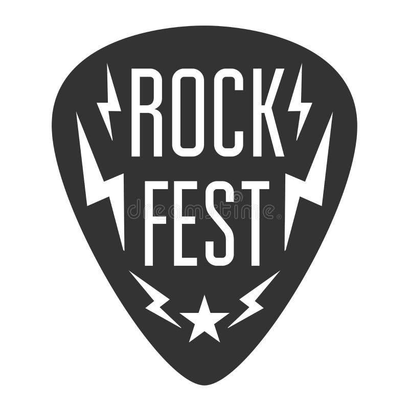 Rock Fest Logo Band Badge. Guitar Pick Stock Illustration - Illustration of  badge, heavy: 154500508