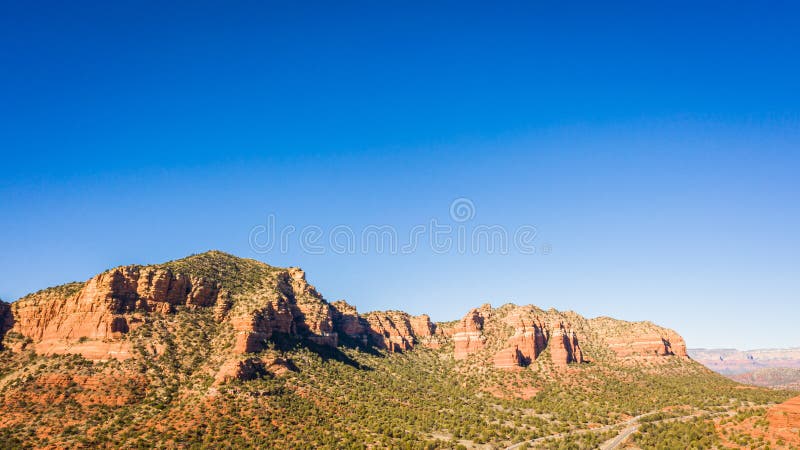 Rock formation in Sedona, Arizona with a clear blue sky stock photography Rock formation in Sedona, Arizona with a clear blue sky stock photography