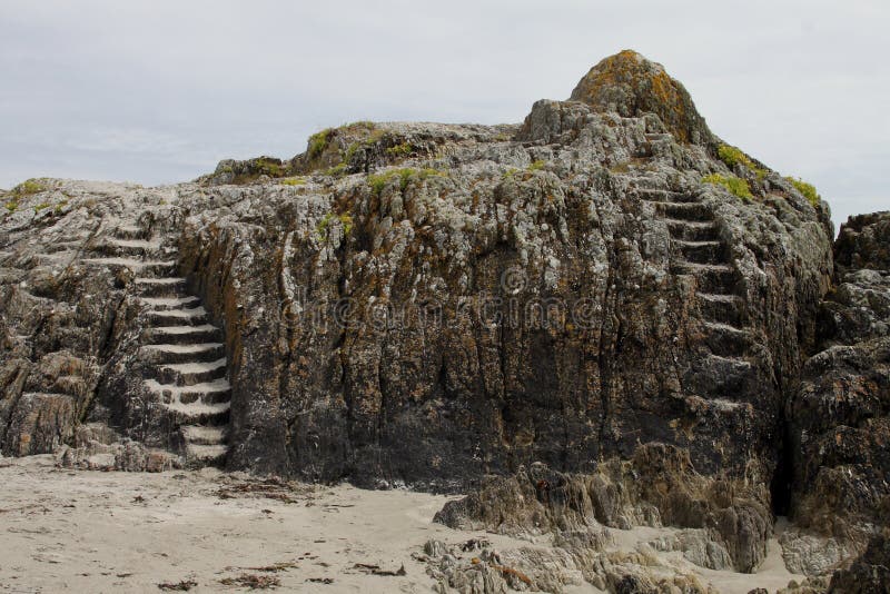 Rock formation with stone steps