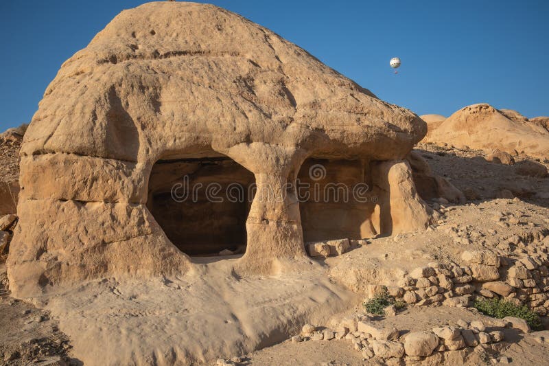 Rock Formation with Stone Window in Raqmu royalty free stock photos