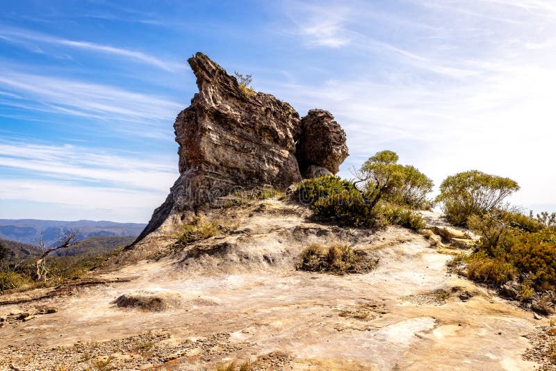 Rock formation upper Blue Mountains, Australia stock images