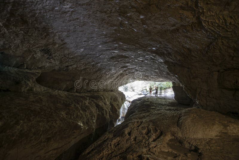 rock formations of cavernous form belonging to the source of the river Alviela where it is possible to watch the water flow.