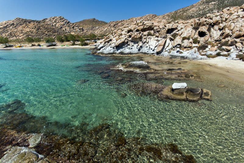 Rock Formations in Kolymbithres Beach, Paros Island, Cyclades Stock