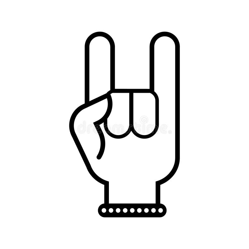 Rock Hand Icon Vector Set. Rock and Roll Illustration Sign Collection ...