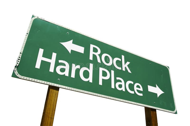 Rock, Hard Place road sign stock photography Rock, Hard Place road sign stock photography