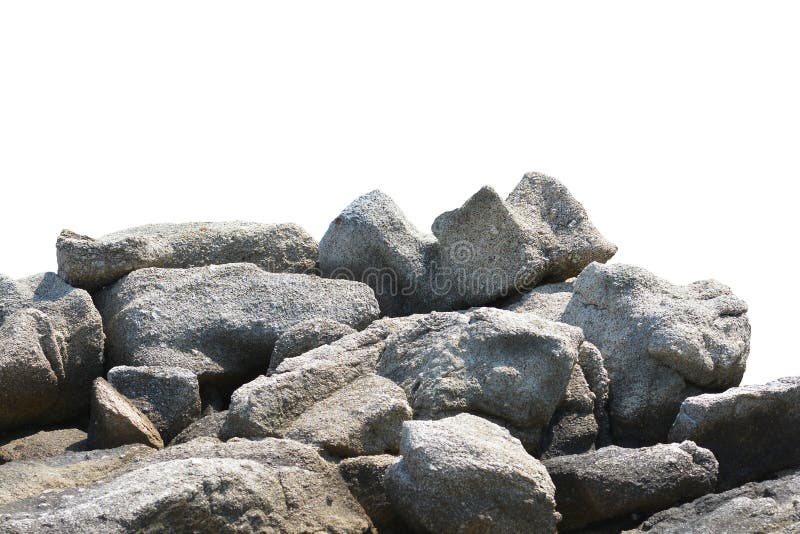 Rock Isolated on White Background .nature Stock Photo - Image of pile