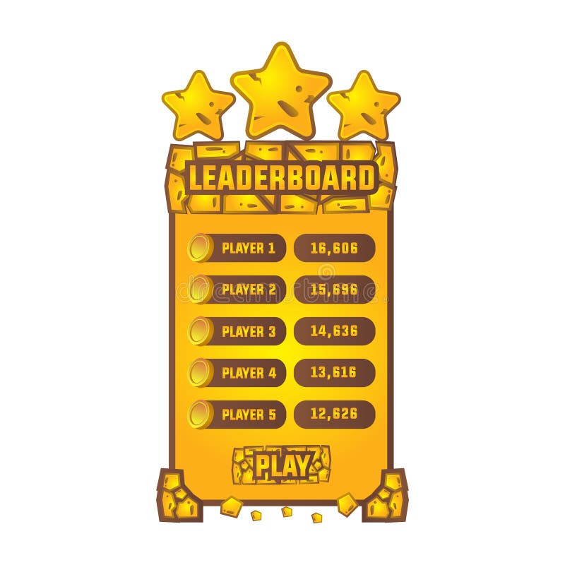 Leaderboard, Game Leaderboard, Game, Championship Leaderboard, Blue Color  Leaderboard vector, Online Game Leaderboard Stock Vector