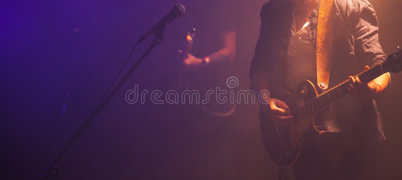 Rock music panoramic background stock images