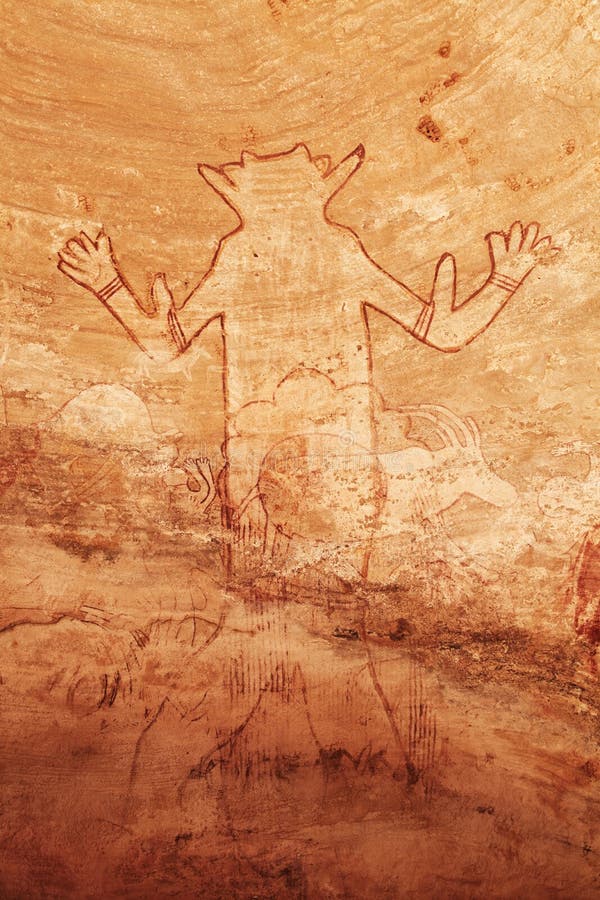 Rock paintings of Tassili N'Ajjer, Algeria stock photos