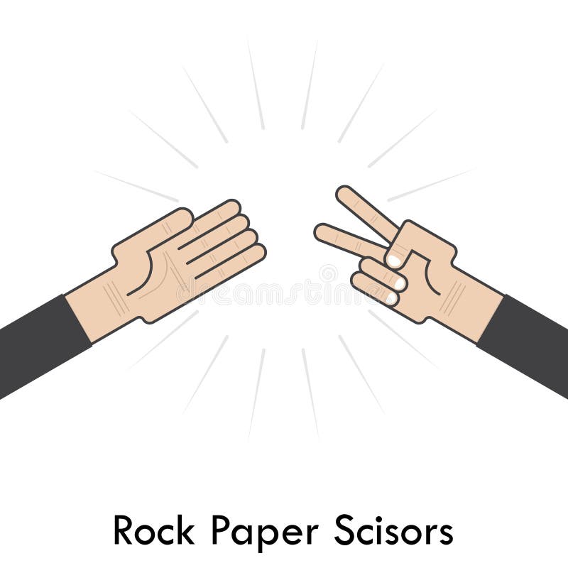 Rock Paper Scissors Vector Illustration Stock Illustration