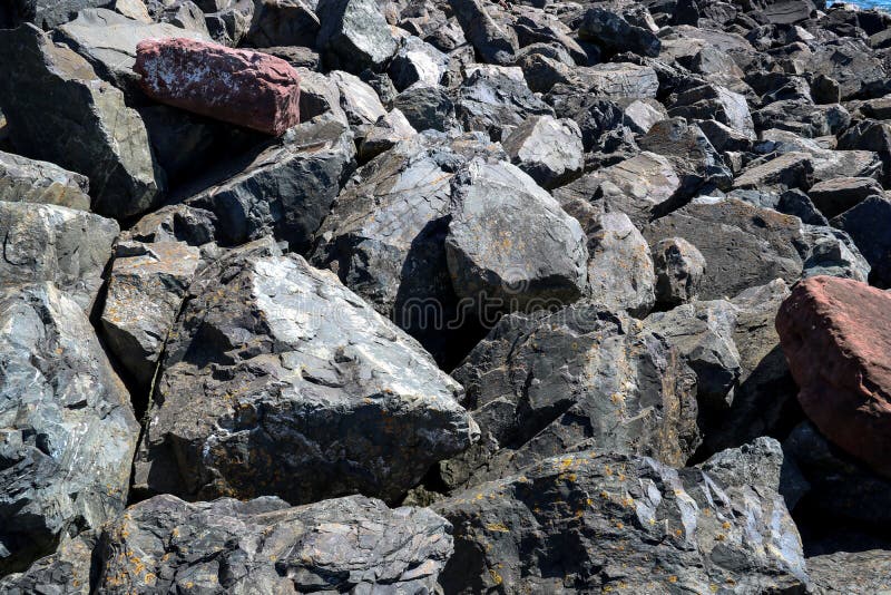 Rock Pile at a Coastal Harbour in Scotland