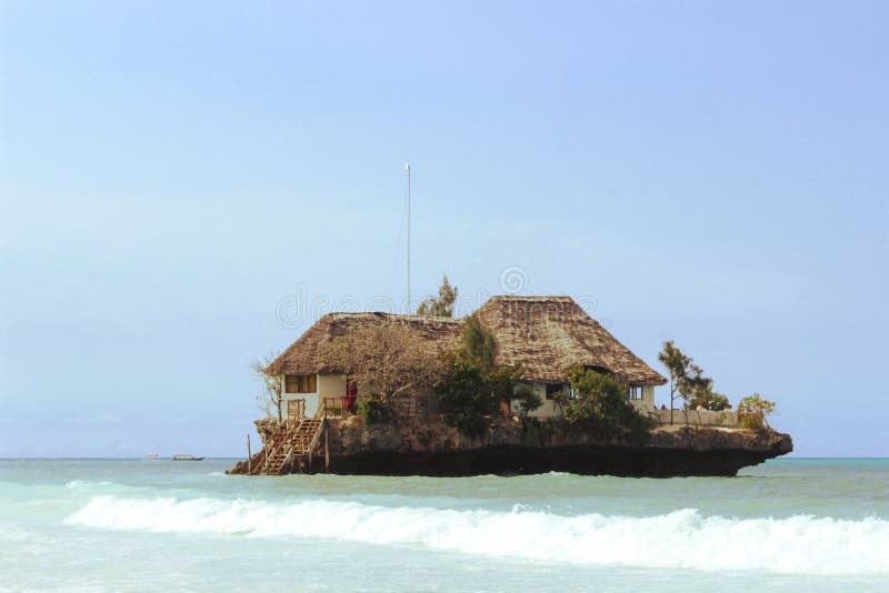 The Rock Restaurant Zanzibar Indian Ocean Stock Image