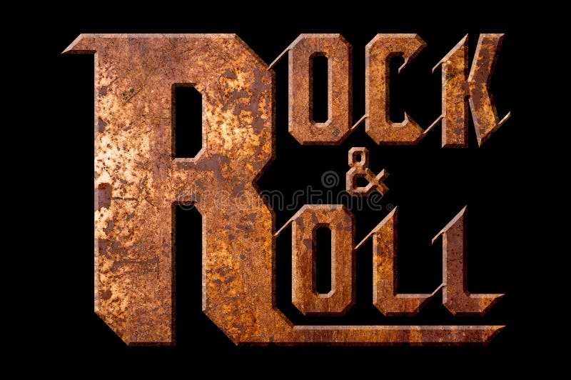 Rock and roll concept isolated on black background
