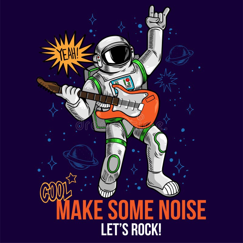 Rock star astronaut play rock music