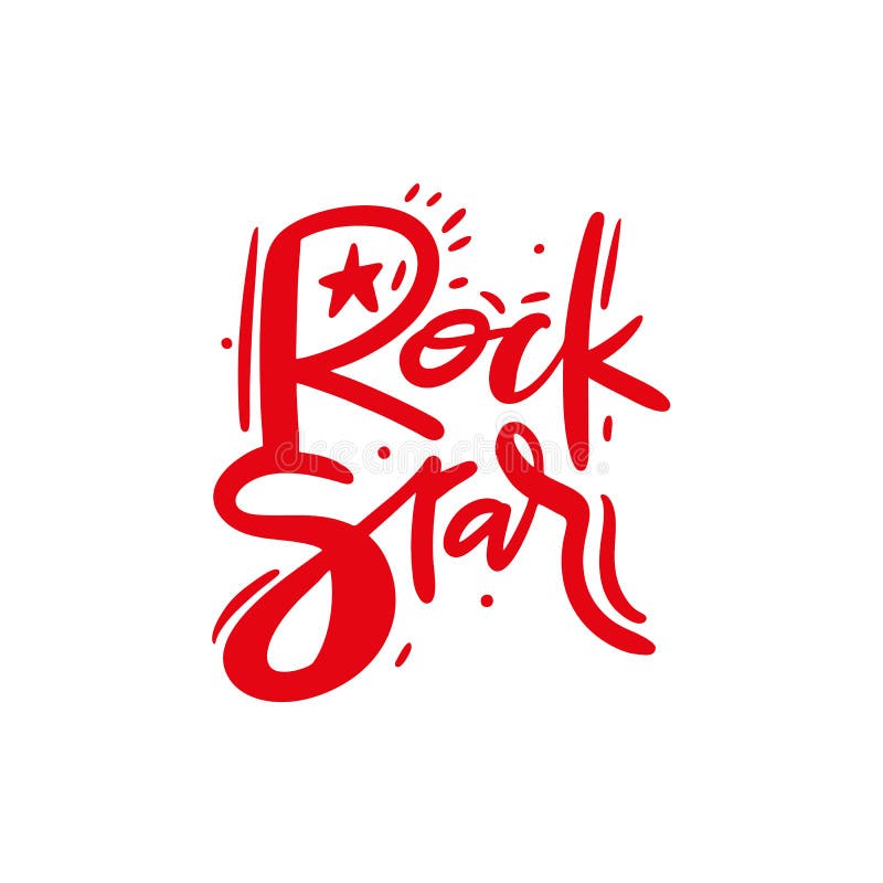 Rock Star Hand Drawn Lettering. Modern Brush Calligraphy Stock ...