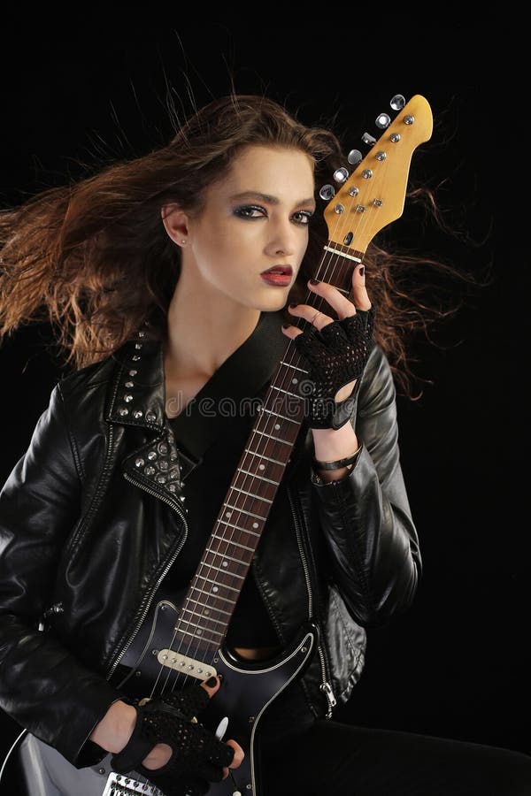 Rock star and guitar stock image. Image of black, guitar 54806977