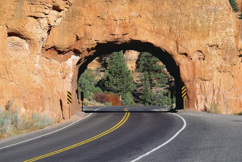 Rock tunnel in Iowa stock image. Image of road, iowa 11548981