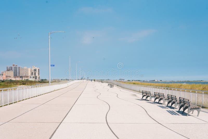 Rockaway Beach Boardwalk, in Queens, New York Stock Photo Image of