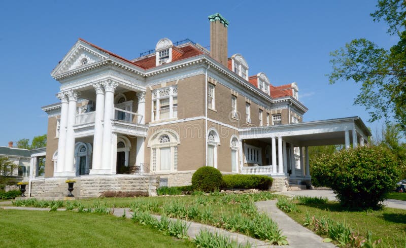 This is a Spring picture of the Rockcliffe Mansion located high above Hanibal, Missouri. The mansion was designed by the architects of Haynes & Barnett, is an example of Classical Revival Architecture, and was built in 1898. The house was added to the National Register of Historic Places on September 18, 1980. This picture was taken on May 3, 2015. This is a Spring picture of the Rockcliffe Mansion located high above Hanibal, Missouri. The mansion was designed by the architects of Haynes & Barnett, is an example of Classical Revival Architecture, and was built in 1898. The house was added to the National Register of Historic Places on September 18, 1980. This picture was taken on May 3, 2015.