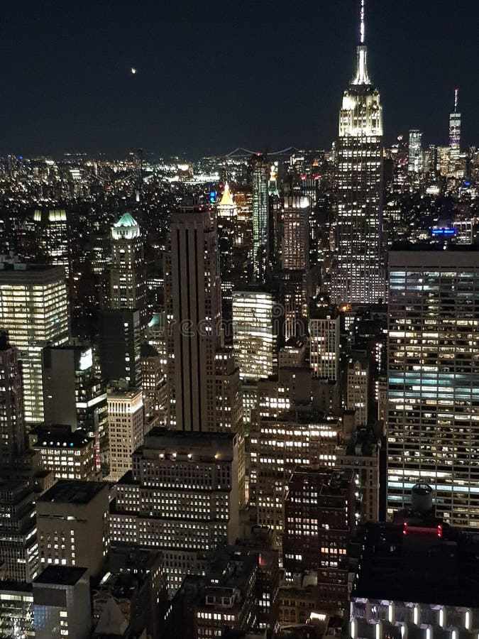 Rockefeller Center at Night.New York Seen from Above Editorial Stock ...