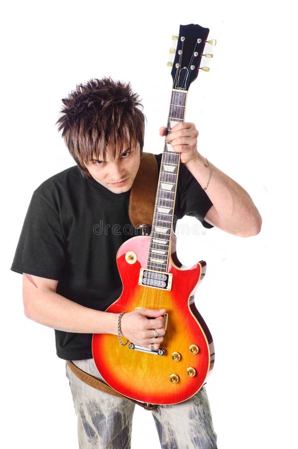 Rocker with Electric Guitar Stock Photo Image of artist, melody 11076052