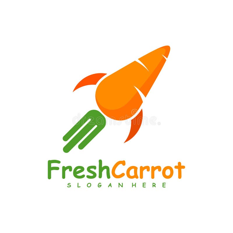 Rocket Carrot Logo Design Vector, Creative Carrot Logo Design Template