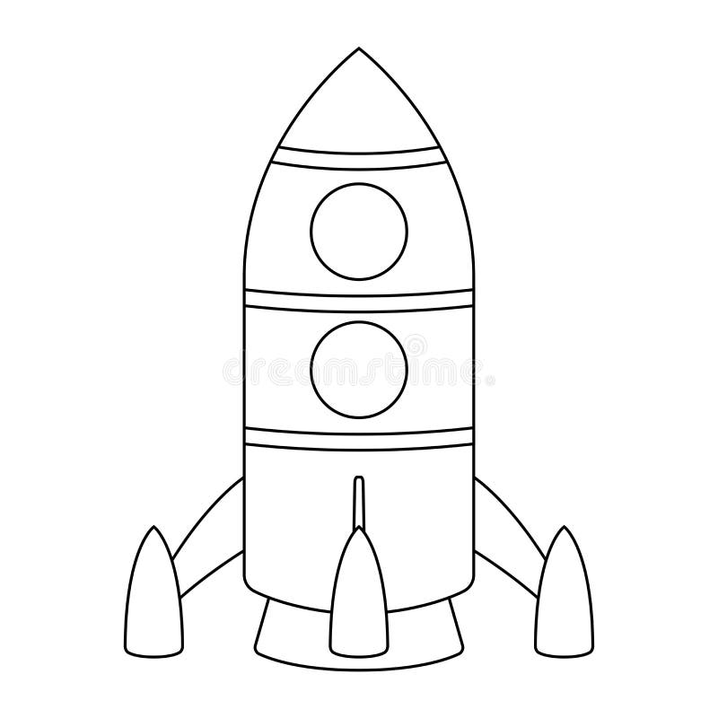 Rocket. Cartoon Outline Drawing Stock Vector - Illustration of vehicle,  shuttle: 124247013
