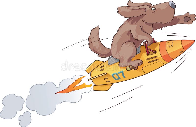 Rocket Dog stock vector. Illustration of fire, flying 30861480
