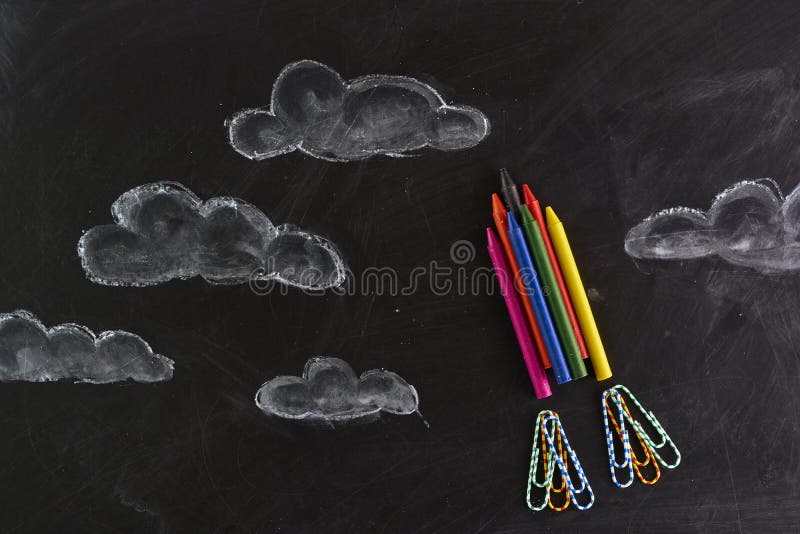 Rocket fez fora dos pastéis fotografia de stock