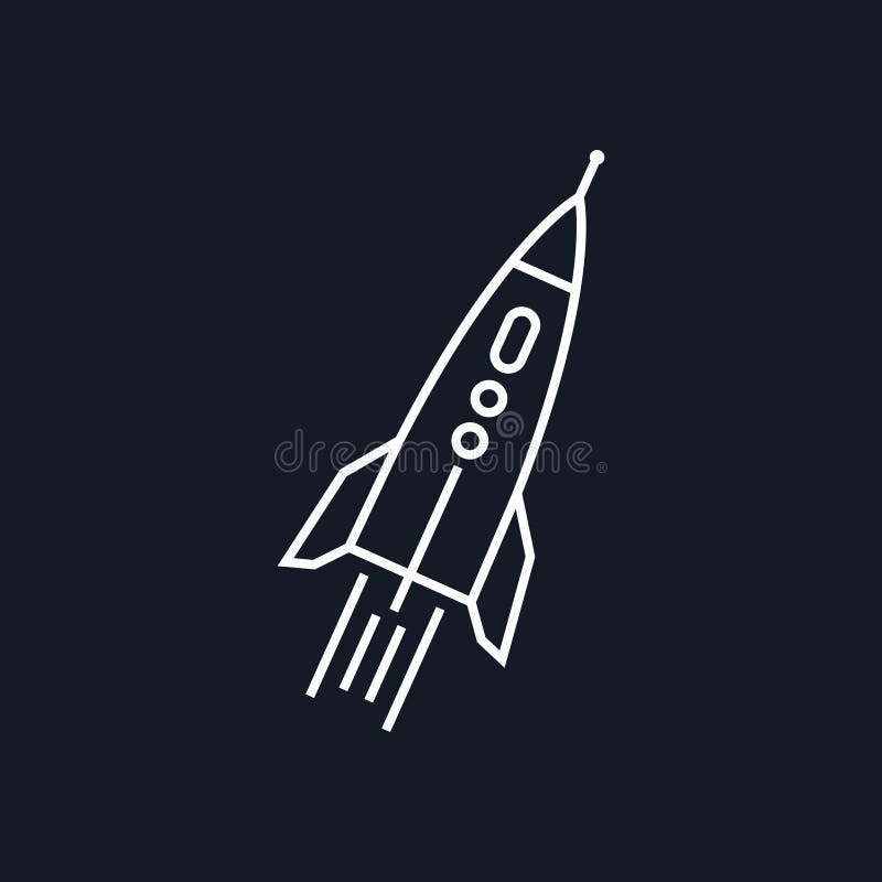 Rocket Isolated on Black Background royalty free illustration