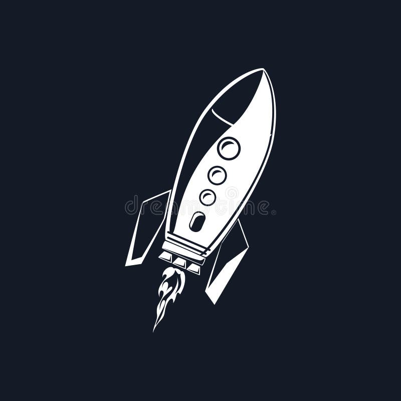 Rocket Isolated on Black stock illustration