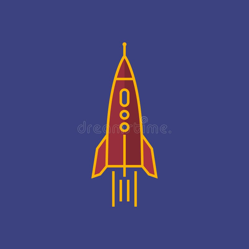 Rocket Isolated on Purple Background royalty free illustration