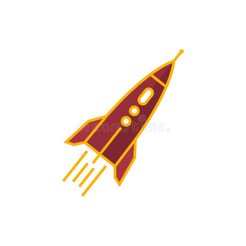 Rocket Isolated on White vector illustration