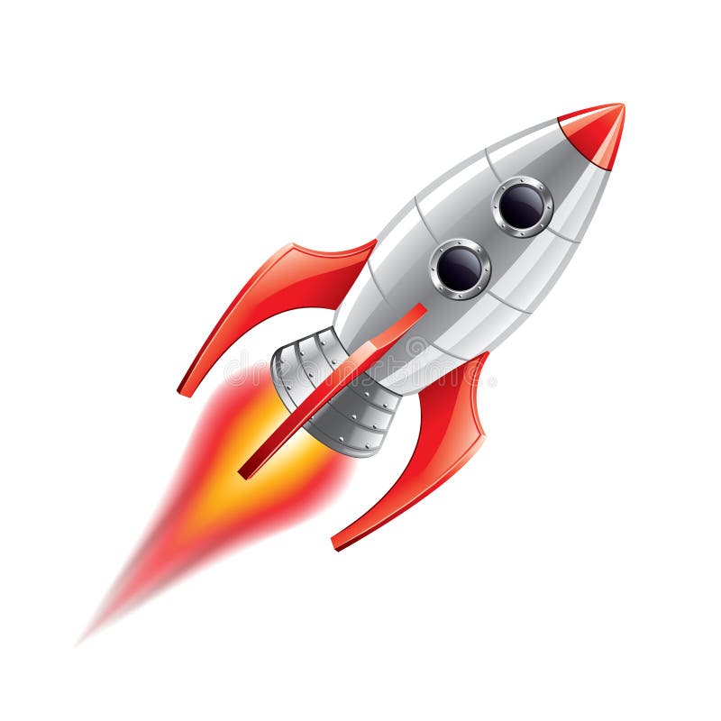 Rocket Isolated on White Vector Stock Vector - Illustration of cockpit