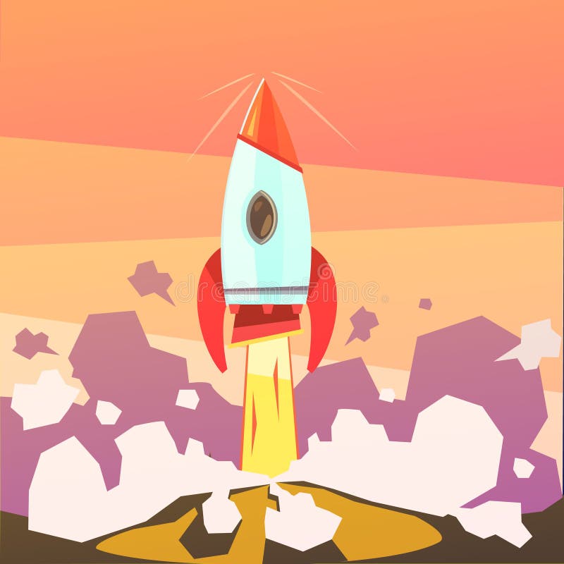 Rocket Launch Illustration stock illustration. Illustration of fuel
