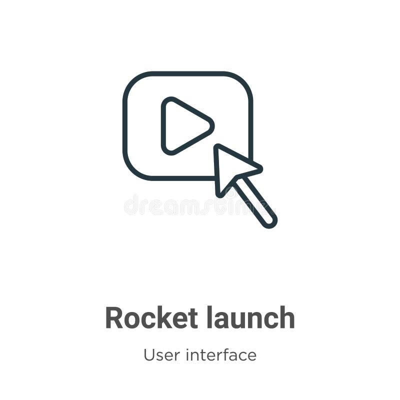 Rocket launch outline vector icon. Thin line black rocket launch icon, flat vector simple element illustration from editable user interface concept isolated stroke on white background