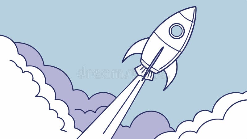 Rocket Launch in Sky Space Exploration Adventure-vektordesign Generative AI vektor illustrationer