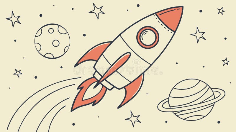 Rocket Launch in Space Cosmic Exploration and Discovery vetor design Generative AI vektor illustrationer