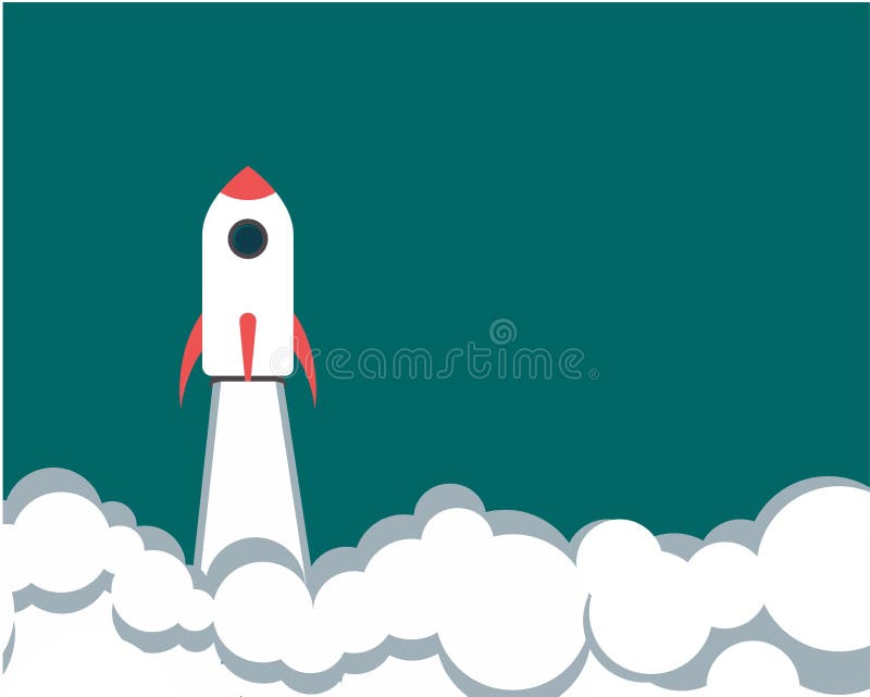 The Rocket Launch. Text Can Be Added Stock Vector Illustration of