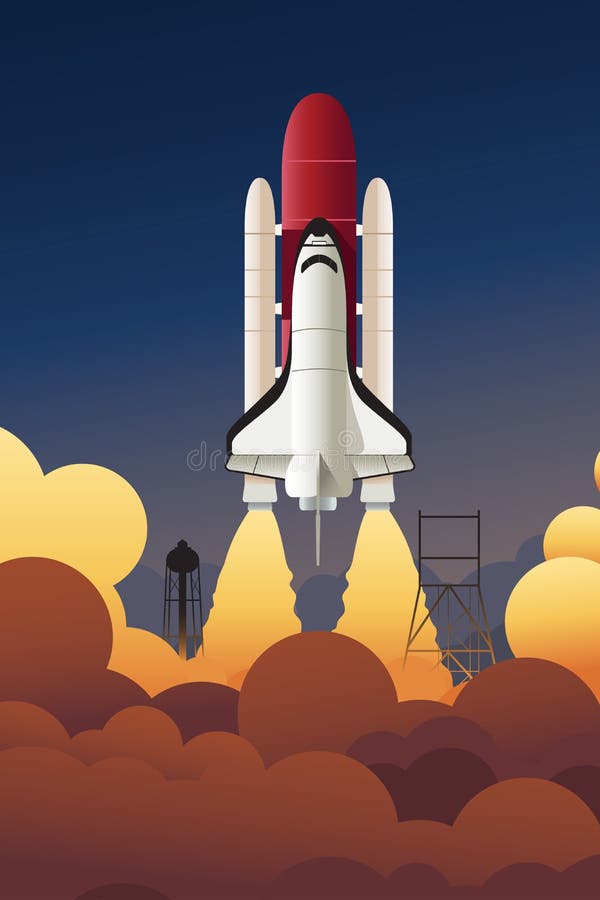 Rocket launching into space stock illustration Rocket launching into space stock illustration
