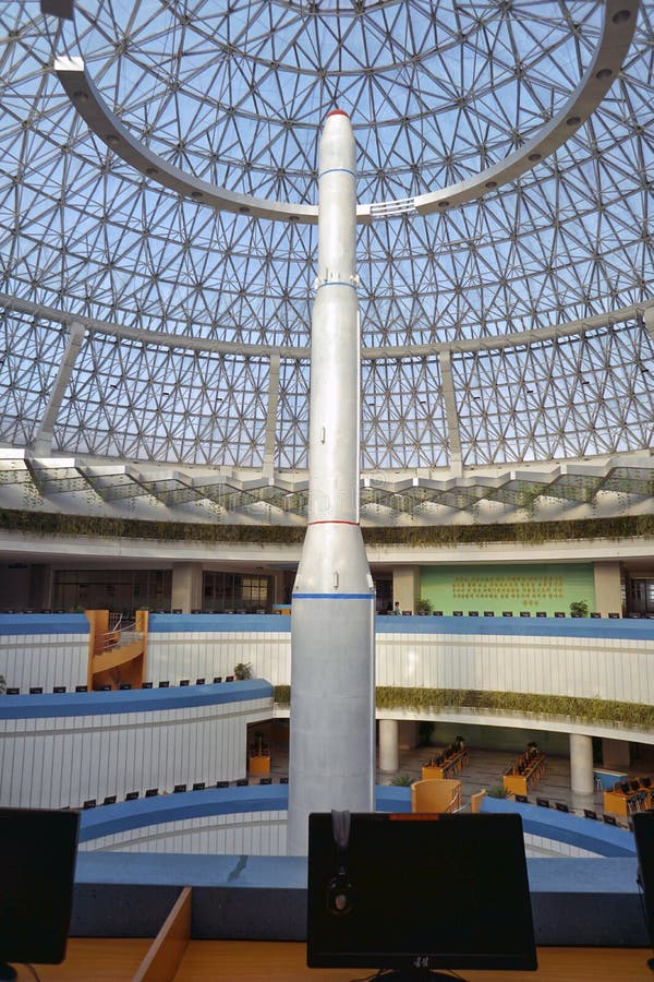The rocket model in The Temple of Science and Technology. Pyongyang, DPRK - North Korea. May 03, 2017 royalty free stock images The rocket model in The Temple of Science and Technology. Pyongyang, DPRK - North Korea. May 03, 2017 royalty free stock images